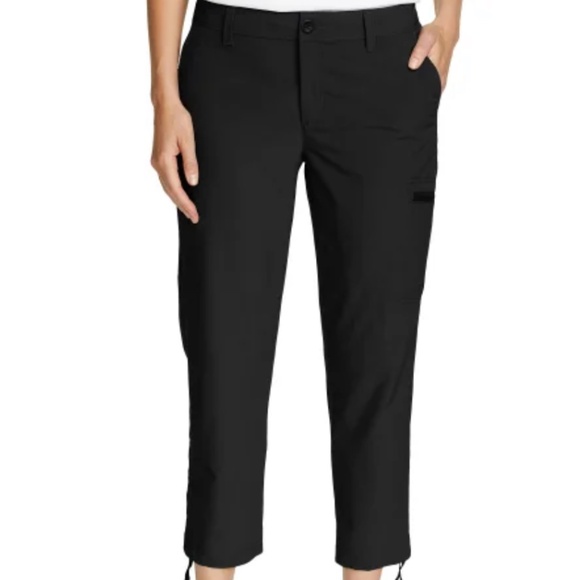 Eddie Bauer Ripstop Crop Pant Size 8 Black - Picture 1 of 4